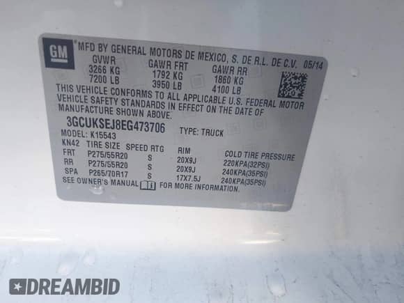 2014 Chevrolet Silverado 1500 LTZ с VIN 3GCUKSEJ8EG473706, выставлен на аукционе IAAI как лот 43536879 с пробегом 195 418 миль миль и . История ставок и продаж доступна на DreamBid. Изображение 9.