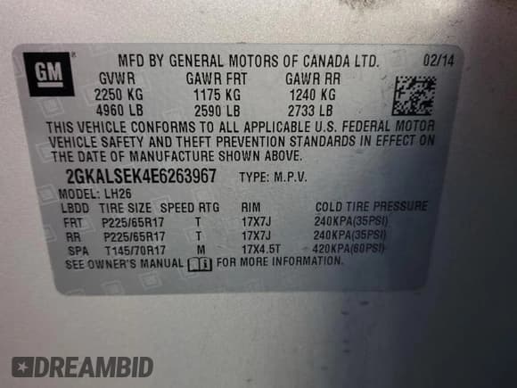 ✅ 2014 GMC Terrain SLT • VIN: 2GKALSEK4E6263967 • Lot: 82458745. Wystawiony na Copart z przebiegiem 184 158 mil. Bezpłatny archiwum sprzedaży aukcyjnych z USA i szczegółowy raport historii pojazdu na DreamBid. Zdjęcie 13.