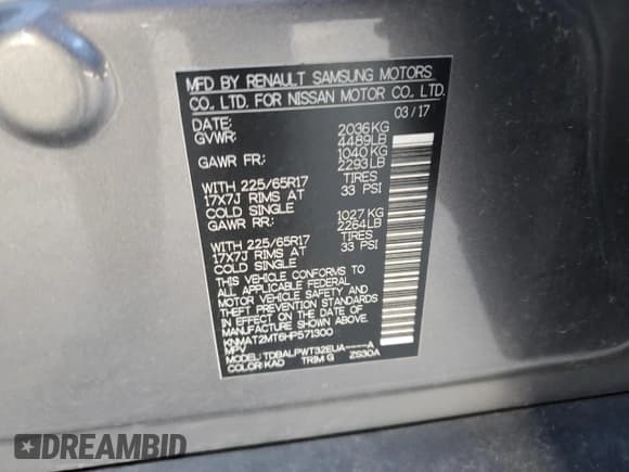 ✅ 2017 Nissan Rogue S • VIN: KNMAT2MT6HP571300 • Lot: 54205795. Listed on Copart with 88,452 mi. Free auction sales archive from the USA and detailed vehicle history report at DreamBid. Image 13.