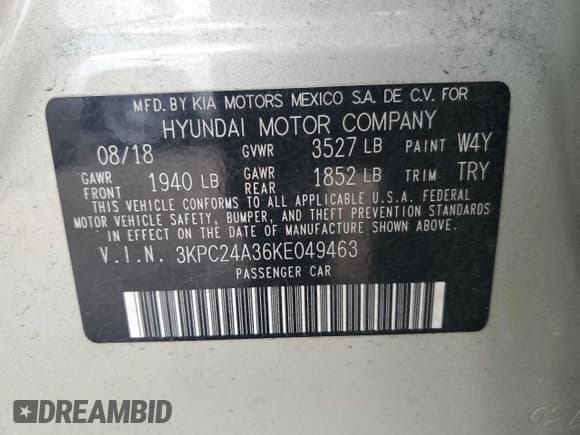 ✅ 2019 Hyundai Accent SE • VIN: 3KPC24A36KE049463 • Лот: 76319314. Опубликован ранее на Copart с пробегом 80 274 миль. Бесплатный доступ к архиву аукционных продаж из США и подробный отчёт об истории автомобиля на DreamBid. Изображение 14.