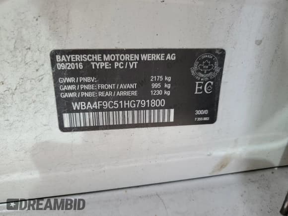 ✅ 2017 BMW 4 Series 430i xDrive • VIN: WBA4F9C51HG791800 • Lot: 66679885. Listed on Copart with 90,330 mi. Free auction sales archive from the USA and detailed vehicle history report at DreamBid. Image 13.