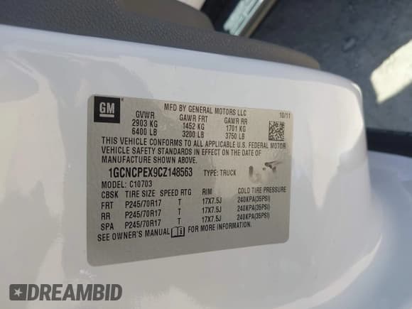 ✅ 2012 Chevrolet Silverado 1500 Work Truck • VIN: 1GCNCPEX9CZ148563 • Lot: 42531992. Listed on IAAI with 147,958 mi. Free auction sales archive from the USA and detailed vehicle history report at DreamBid. Image 9.