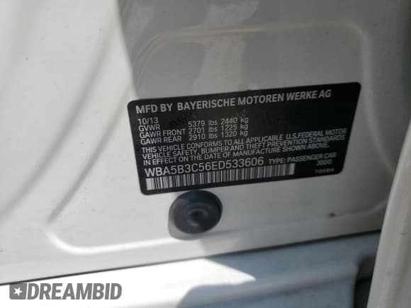 ✅ 2014 BMW 5 Series 535i xDrive • VIN: WBA5B3C56ED533606 • Lot: 65768665. Wystawiony na Copart z przebiegiem 27 095 mil. Bezpłatny archiwum sprzedaży aukcyjnych z USA i szczegółowy raport historii pojazdu na DreamBid. Zdjęcie 12.