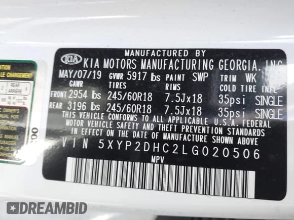 ✅ 2020 Kia Telluride LX • VIN: 5XYP2DHC2LG020506 • Lot: 43565405. Wystawiony na IAAI z przebiegiem 89 501 mil. Bezpłatny archiwum sprzedaży aukcyjnych z USA i szczegółowy raport historii pojazdu na DreamBid. Zdjęcie 9.