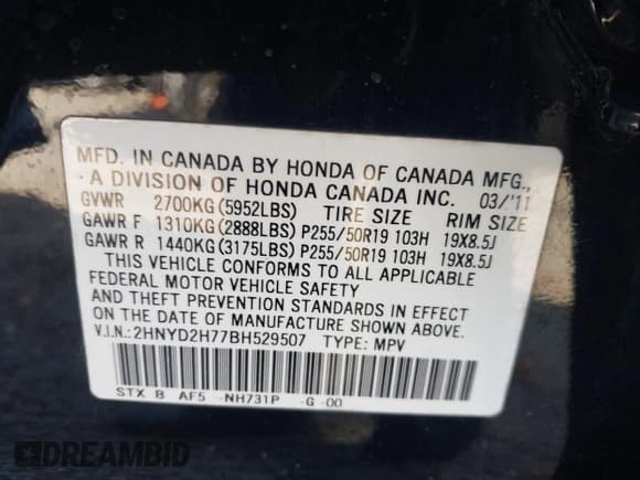 ✅ 2011 Acura MDX Advance • VIN: 2HNYD2H77BH529507 • Лот: 43605506. Опубликован ранее на IAAI с пробегом 149 108 миль. Бесплатный доступ к архиву аукционных продаж из США и подробный отчёт об истории автомобиля на DreamBid. Изображение 9.