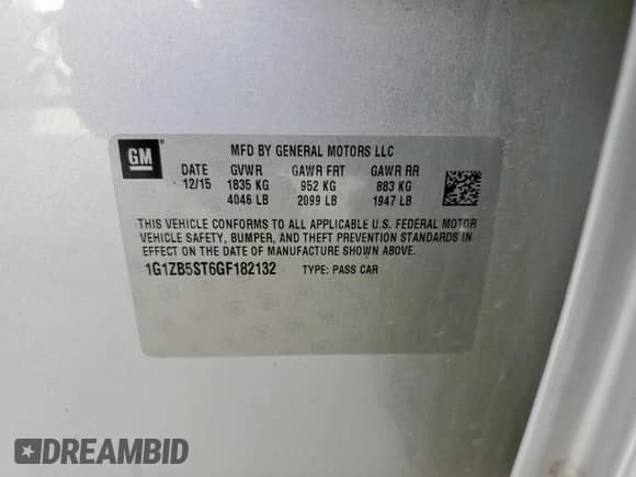 2016 Chevrolet Malibu LS with VIN 1G1ZB5ST6GF182132, listed as a Copart auction lot 82197935 with 145,207 mi miles and Clean title. Bid and sale history available at DreamBid. Image 12.