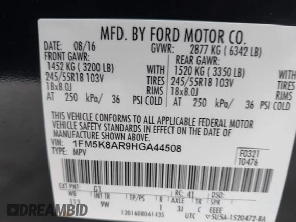 ✅ 2017 Ford Police Interceptor Utility • VIN: 1FM5K8AR9HGA44508 • Лот: 43789289. Опубликован ранее на IAAI с пробегом 104 681 миль. Бесплатный доступ к архиву аукционных продаж из США и подробный отчёт об истории автомобиля на DreamBid. Изображение 9.