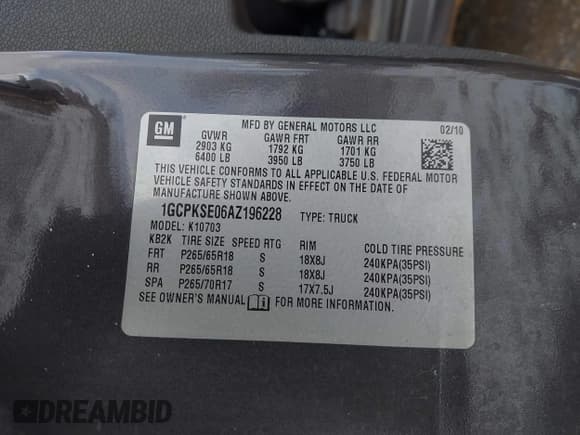 ✅ 2010 Chevrolet Silverado 1500 LT • VIN: 1GCPKSE06AZ196228 • Lot: 41619385. Listed on IAAI with 165,900 mi. Free auction sales archive from the USA and detailed vehicle history report at DreamBid. Image 9.