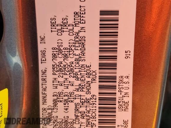 ✅ 2012 Toyota Tundra • VIN: 5TFEY5F18CX119129 • Lot: 93404405. Wystawiony na Copart z przebiegiem 159 051 mil. Bezpłatny archiwum sprzedaży aukcyjnych z USA i szczegółowy raport historii pojazdu na DreamBid. Zdjęcie 12.