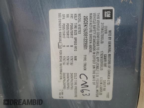 ✅ 2008 Chevrolet Silverado 1500 1LT • VIN: 2GCEK19J981223901 • Лот: 56971695. Опубликован ранее на Copart с пробегом 95 436 миль. Бесплатный доступ к архиву аукционных продаж из США и подробный отчёт об истории автомобиля на DreamBid. Изображение 12.