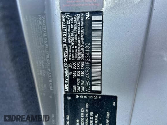 ✅ 2001 Mercedes-Benz SLK 230 Kompressor • VIN: WDBKK49F31F234132 • Lot: 95854865. Wystawiony na Copart z przebiegiem 153 979 mil. Bezpłatny archiwum sprzedaży aukcyjnych z USA i szczegółowy raport historii pojazdu na DreamBid. Zdjęcie 10.