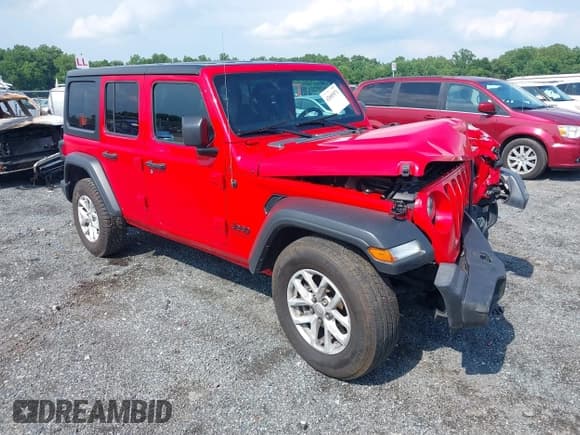 ✅ 2023 Jeep Wrangler Sport S • VIN: 1C4HJXDN5PW701929 • Lot: 43341342. Wystawiony na IAAI z przebiegiem 46 084 mil. Bezpłatny archiwum sprzedaży aukcyjnych z USA i szczegółowy raport historii pojazdu na DreamBid. Zdjęcie 1.
