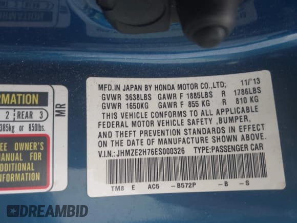 ✅ 2014 Honda Insight EX • VIN: JHMZE2H76ES000326 • Lot: 41921419. Wystawiony na IAAI z przebiegiem 161 078 mil. Bezpłatny archiwum sprzedaży aukcyjnych z USA i szczegółowy raport historii pojazdu na DreamBid. Zdjęcie 9.