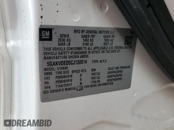 ✅ 2012 Buick Enclave Premium • VIN: 5GAKVDED5CJ130014 • Lot: 71639585. Wystawiony na Copart z przebiegiem 115 291 mil. Bezpłatny archiwum sprzedaży aukcyjnych z USA i szczegółowy raport historii pojazdu na DreamBid. Zdjęcie 14.