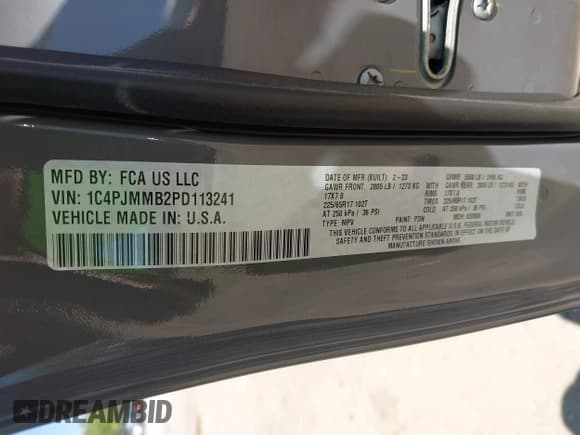 ✅ 2023 Jeep Cherokee Altitude Lux • VIN: 1C4PJMMB2PD113241 • Lot: 42049059. Wystawiony na IAAI z przebiegiem 46 944 mil. Bezpłatny archiwum sprzedaży aukcyjnych z USA i szczegółowy raport historii pojazdu na DreamBid. Zdjęcie 9.