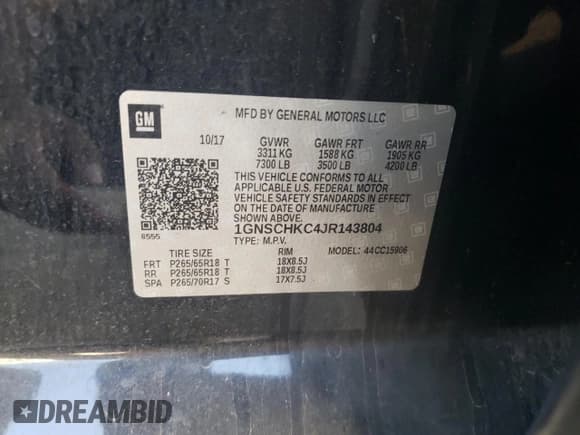 ✅ 2018 Chevrolet Suburban LT • VIN: 1GNSCHKC4JR143804 • Lot: 77178024. Wystawiony na Copart z przebiegiem 139 092 mil. Bezpłatny archiwum sprzedaży aukcyjnych z USA i szczegółowy raport historii pojazdu na DreamBid. Zdjęcie 13.