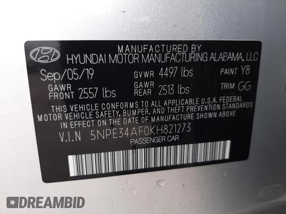 ✅ 2019 Hyundai Sonata SEL • VIN: 5NPE34AF0KH821273 • Лот: 71286002. Опубликован ранее на Copart с пробегом 38 827 миль. Бесплатный доступ к архиву аукционных продаж из США и подробный отчёт об истории автомобиля на DreamBid. Изображение 15.