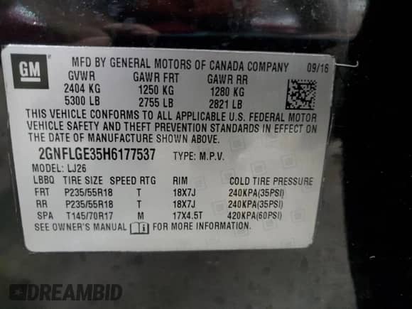 2017 Chevrolet Equinox Premier с VIN 2GNFLGE35H6177537, выставлен на аукционе Copart как лот 80889715 с пробегом 73 676 миль миль и Списание • Salvage title. История ставок и продаж доступна на DreamBid. Изображение 14.