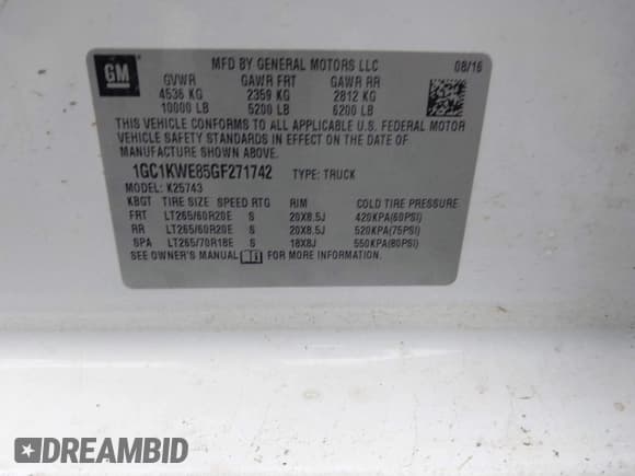 ✅ 2016 Chevrolet Silverado 2500HD LTZ • VIN: 1GC1KWE85GF271742 • Лот: 43666548. Опубликован ранее на IAAI с пробегом 241 053 миль. Бесплатный доступ к архиву аукционных продаж из США и подробный отчёт об истории автомобиля на DreamBid. Изображение 9.