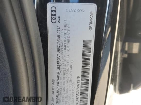 ✅ 2015 Audi A6 Premium • VIN: WAUFFAFC3FN021319 • Lot: 89059095. Wystawiony na Copart z przebiegiem 104 316 mil. Bezpłatny archiwum sprzedaży aukcyjnych z USA i szczegółowy raport historii pojazdu na DreamBid. Zdjęcie 12.