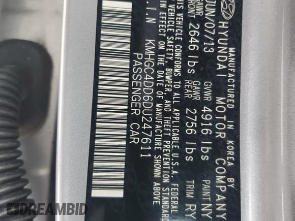 ✅ 2013 Hyundai Genesis 3.8L • VIN: KMHGC4DD6DU247611 • Lot: 81786195. Listed on Copart with 192,357 mi. Free auction sales archive from the USA and detailed vehicle history report at DreamBid. Image 12.