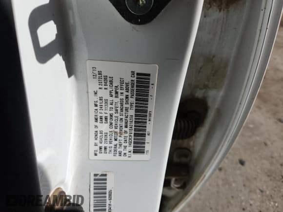 ✅ 2014 Honda Accord EX-L • VIN: 1HGCR3F81EA016258 • Лот: 91066565. Опубликован ранее на Copart с пробегом 147 518 миль. Бесплатный доступ к архиву аукционных продаж из США и подробный отчёт об истории автомобиля на DreamBid. Изображение 12.