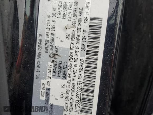 ✅ 2009 Mazda 5 Touring • VIN: JM1CR29L890332163 • Лот: 55469075. Опубликован ранее на Copart с пробегом 226 394 миль. Бесплатный доступ к архиву аукционных продаж из США и подробный отчёт об истории автомобиля на DreamBid. Изображение 13.