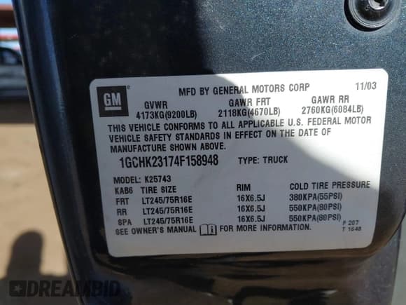 ✅ 2004 Chevrolet Silverado 2500HD LS • VIN: 1GCHK23174F158948 • Лот: 41409345. Опубликован ранее на IAAI с пробегом 245 373 миль. Бесплатный доступ к архиву аукционных продаж из США и подробный отчёт об истории автомобиля на DreamBid. Изображение 9.