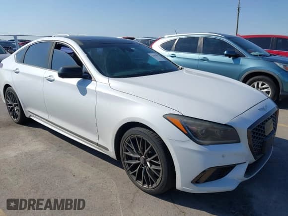 ✅ 2018 Genesis G80 Sport • VIN: KMHGN4JBXJU257017 • Lot: 43501901. Listed on IAAI with 193,298 mi. Free auction sales archive from the USA and detailed vehicle history report at DreamBid. Image 1.