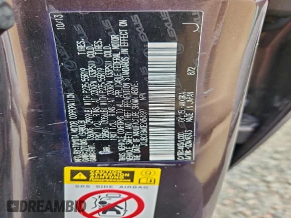 ✅ 2014 Lexus RX 450h • VIN: JTJBC1BA0E2454897 • Lot: 95890855. Wystawiony na Copart z przebiegiem 161 895 mil. Bezpłatny archiwum sprzedaży aukcyjnych z USA i szczegółowy raport historii pojazdu na DreamBid. Zdjęcie 12.