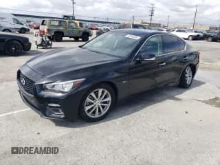 ✅ 2018 Infiniti Q50 Pure • VIN: JN1CV7AP4JM241169 • Lot: 45846394. Listed on Copart with 96,833 mi. Free auction sales archive from the USA and detailed vehicle history report at DreamBid. Image 1.