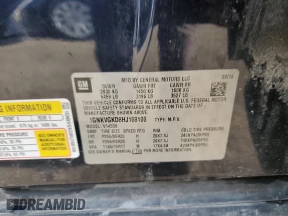 ✅ 2017 Chevrolet Traverse LT • VIN: 1GNKVGKD8HJ168100 • Lot: 89502715. Wystawiony na Copart z przebiegiem 196 965 mil. Bezpłatny archiwum sprzedaży aukcyjnych z USA i szczegółowy raport historii pojazdu na DreamBid. Zdjęcie 13.