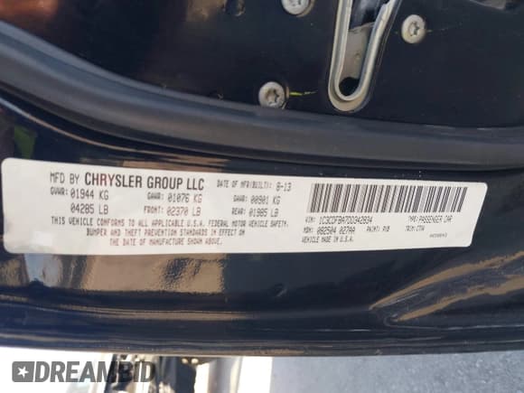 ✅ 2013 Dodge Dart SXT • VIN: 1C3CDFBA7DD342834 • Lot: 43694702. Listed on IAAI with 113,571 mi. Free auction sales archive from the USA and detailed vehicle history report at DreamBid. Image 9.