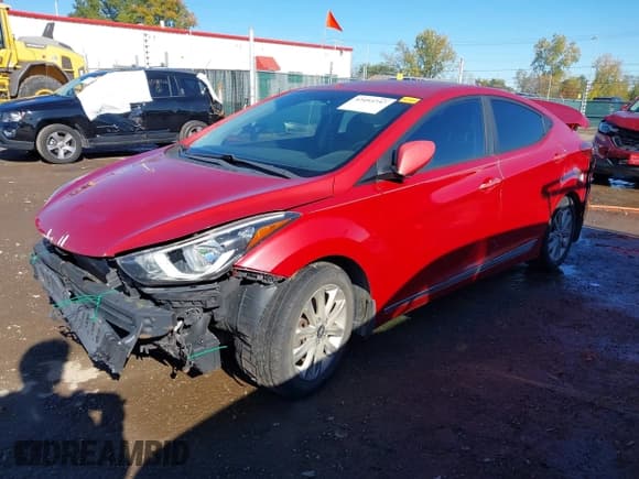 ✅ 2014 Hyundai Elantra SE • VIN: KMHDH4AE7EU081912 • Lot: 43493757. Listed on IAAI with 165,607 mi. Free auction sales archive from the USA and detailed vehicle history report at DreamBid. Image 2.
