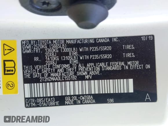 ✅ 2020 Lexus RX 350 • VIN: 2T2HZMAA0LC155192 • Lot: 43257072. Listed on IAAI with 116,884 mi. Free auction sales archive from the USA and detailed vehicle history report at DreamBid. Image 9.