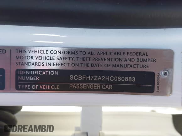 ✅ 2017 Bentley Continental GT • VIN: SCBFH7ZA2HC060883 • Lot: 41471595. Listed on IAAI with 45,783 mi. Free auction sales archive from the USA and detailed vehicle history report at DreamBid. Image 9.