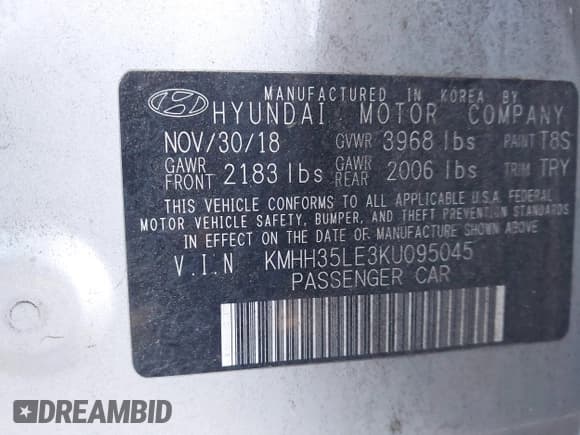 ✅ 2019 Hyundai Elantra • VIN: KMHH35LE3KU095045 • Лот: 42311542. Опубликован ранее на IAAI с пробегом 113 958 миль. Бесплатный доступ к архиву аукционных продаж из США и подробный отчёт об истории автомобиля на DreamBid. Изображение 9.