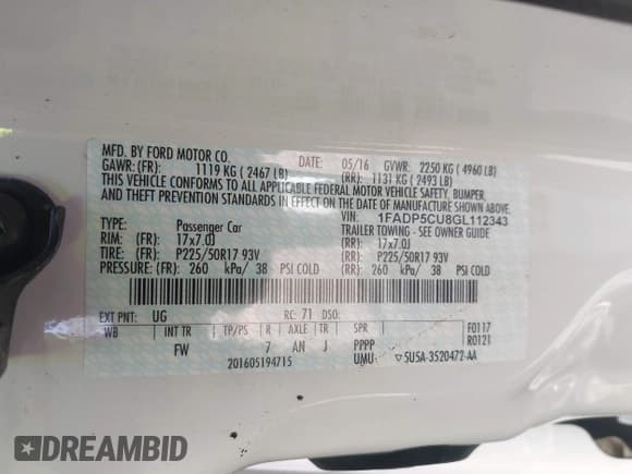 ✅ 2016 Ford C-Max SEL • VIN: 1FADP5CU8GL112343 • Лот: 42922638. Опубликован ранее на IAAI с пробегом 205 856 миль. Бесплатный доступ к архиву аукционных продаж из США и подробный отчёт об истории автомобиля на DreamBid. Изображение 9.