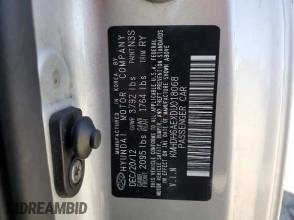 ✅ 2013 Hyundai Elantra SE • VIN: KMHDH6AEXDU018068 • Лот: 55693405. Опубликован ранее на Copart с пробегом 107 583 миль. Бесплатный доступ к архиву аукционных продаж из США и подробный отчёт об истории автомобиля на DreamBid. Изображение 12.