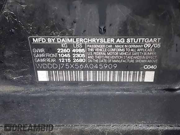 ✅ 2006 Mercedes-Benz CLS 500 • VIN: WDDDJ75X56A045909 • Lot: 41861720. Wystawiony na IAAI z przebiegiem 127 719 mil. Bezpłatny archiwum sprzedaży aukcyjnych z USA i szczegółowy raport historii pojazdu na DreamBid. Zdjęcie 9.