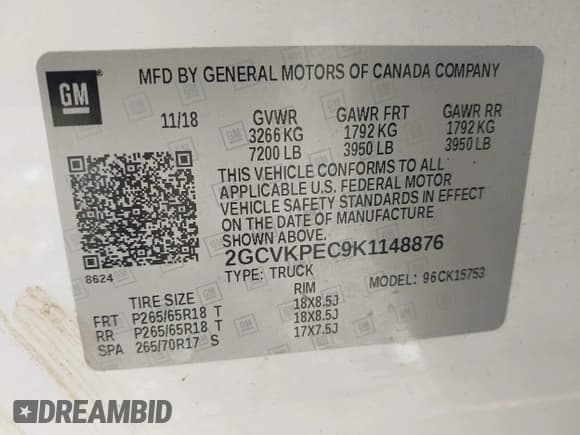 ✅ 2019 Chevrolet Silverado 1500 LT • VIN: 2GCVKPEC9K1148876 • Lot: 42435450. Wystawiony na IAAI z przebiegiem 92 026 mil. Bezpłatny archiwum sprzedaży aukcyjnych z USA i szczegółowy raport historii pojazdu na DreamBid. Zdjęcie 9.