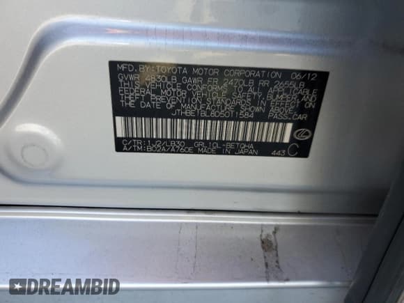 ✅ 2013 Lexus GS 350 • VIN: JTHBE1BL8D5011584 • Lot: 87281145. Listed on Copart with 130,895 mi. Free auction sales archive from the USA and detailed vehicle history report at DreamBid. Image 12.