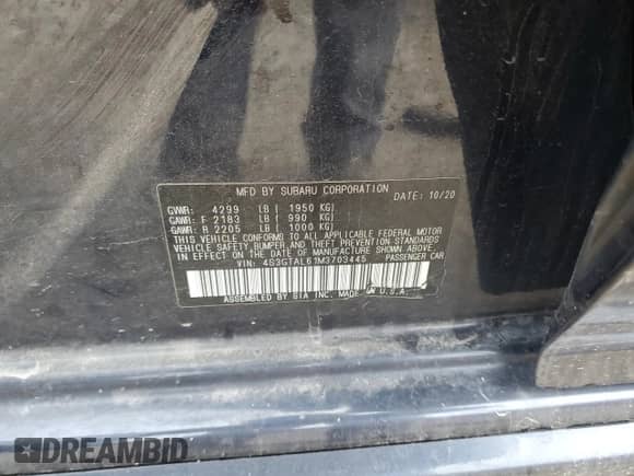 2021 Subaru Impreza Special Sports с VIN 4S3GTAL61M3703445, выставлен на аукционе Copart как лот 85110564 с пробегом 43 542 миль миль и Списание • Salvage title. История ставок и продаж доступна на DreamBid. Изображение 13.