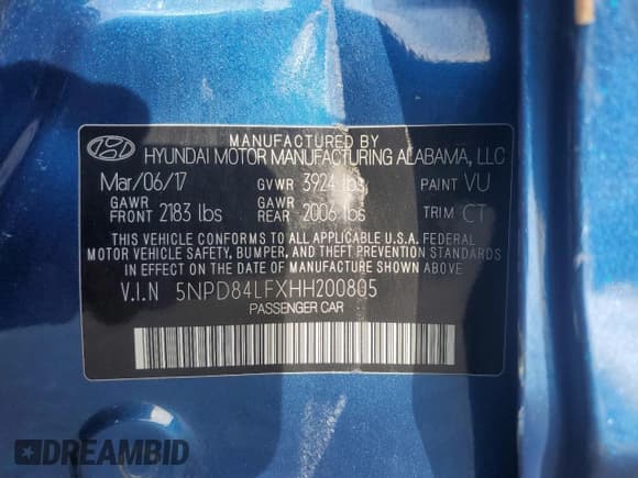 ✅ 2017 Hyundai Elantra Value Edition • VIN: 5NPD84LFXHH200805 • Lot: 91971225. Listed on Copart with 171,349 mi. Free auction sales archive from the USA and detailed vehicle history report at DreamBid. Image 12.