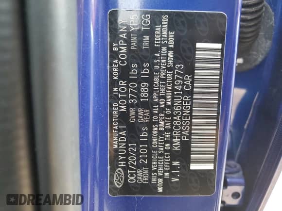 2022 Hyundai Venue SEL с VIN KMHRC8A36NU149773, выставлен на аукционе Copart как лот 71122834 с пробегом 14 455 миль миль и Списание • Salvage title. История ставок и продаж доступна на DreamBid. Изображение 13.