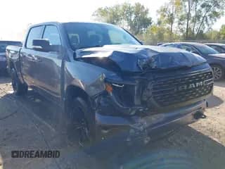 2022 Ram 1500 Big Horn with VIN 1C6RRFFG8NN297170, listed as a IAAI auction lot 43198362 with 83,942 mi miles and . Bid and sale history available at DreamBid. Image 1.