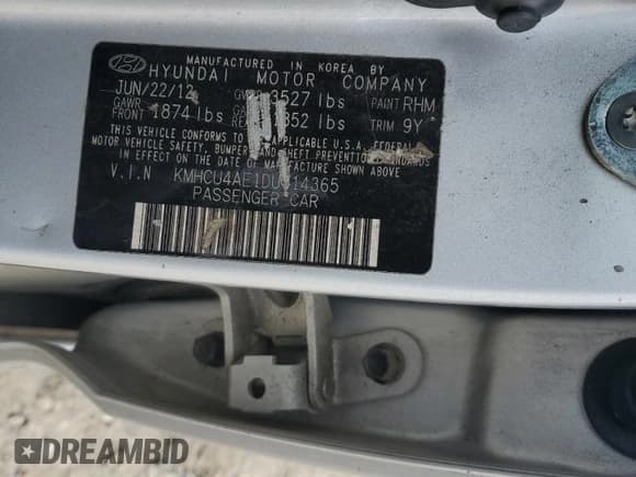 ✅ 2013 Hyundai Accent GLS • VIN: KMHCU4AE1DU314365 • Лот: 71339364. Опубликован ранее на Copart с пробегом 123 060 миль. Бесплатный доступ к архиву аукционных продаж из США и подробный отчёт об истории автомобиля на DreamBid. Изображение 12.