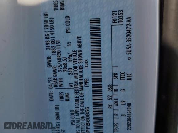 ✅ 2023 Ford F-150 XLT • VIN: 1FTFW1E86PFB60856 • Лот: 84448835. Опубликован ранее на Copart с пробегом 45 621 миль. Бесплатный доступ к архиву аукционных продаж из США и подробный отчёт об истории автомобиля на DreamBid. Изображение 12.