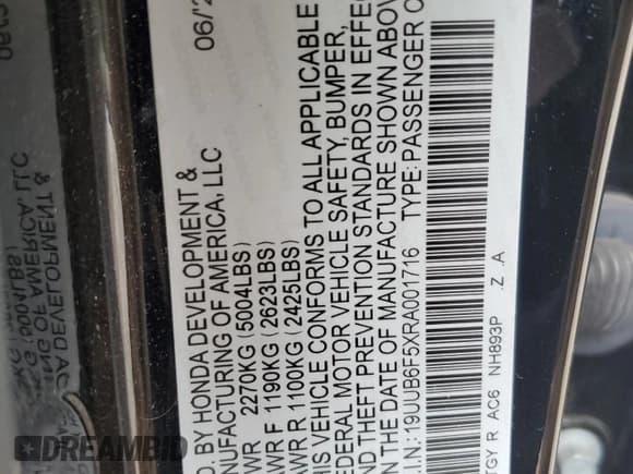 ✅ 2024 Acura TLX w/A-Spec Package • VIN: 19UUB6F5XRA001716 • Lot: 70005965. Listed on Copart with 11,366 mi. Free auction sales archive from the USA and detailed vehicle history report at DreamBid. Image 13.