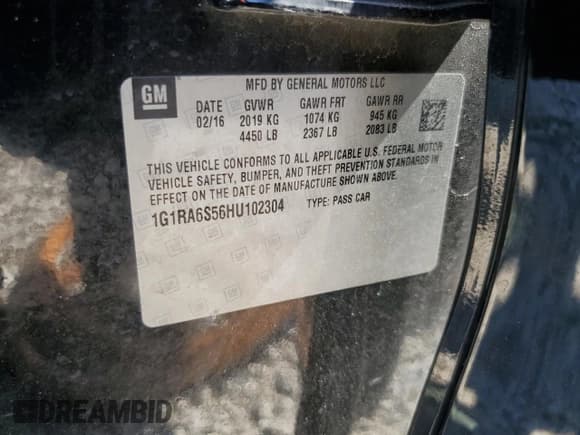 ✅ 2017 Chevrolet Volt LT • VIN: 1G1RA6S56HU102304 • Lot: 62506034. Wystawiony na Copart z przebiegiem 85 130 mil. Bezpłatny archiwum sprzedaży aukcyjnych z USA i szczegółowy raport historii pojazdu na DreamBid. Zdjęcie 13.